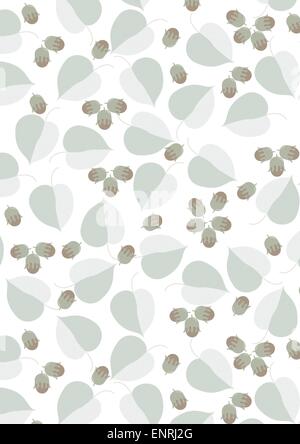Seamless background with leaves and hazelnut Stock Vector