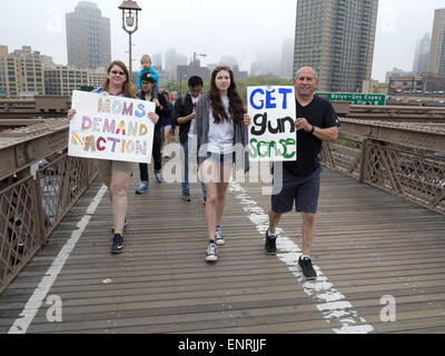 The Third Annual Brooklyn Bridge March and Rally to End Gun Violence Now organized by Moms Demand Action, May 9, 2015. Stock Photo