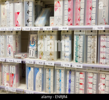 Duty free cigarettes on display at EuropAirport Basel Mulhouse Freiburg,  Basel Stock Photo
