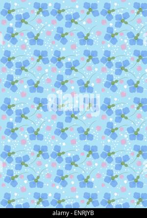 Seamless background with blue cornflowers Stock Vector