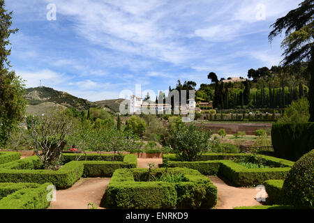 Alhambra palace gardens Granada Andalusia Spain Stock Photo