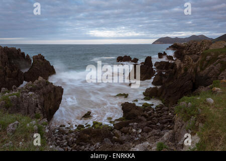 Coastline at Trengandin Beach, Noja, Cantabria, Spain Stock Photo