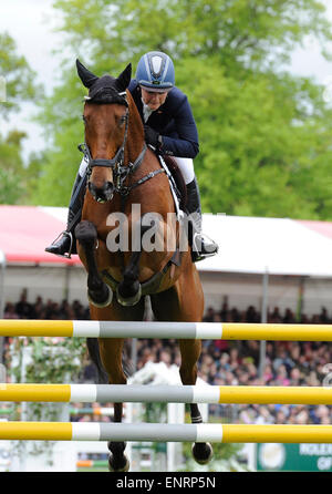Badminton, UK. 10th May, 2015. Mitsubishi Motors Badminton Horse Trials 2015. Badminton, England. Rolex Grand Slam Event and part of the FEI  series 4star. Final day  during the final phase - showjumping Credit:  Julie Badrick/Alamy Live News Stock Photo