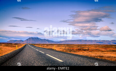 Scenic view from Highway No. 1 or Ring Road in Eastern Iceland Stock Photo