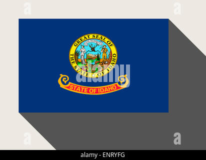 American State of Idaho flag in flat web design style. Stock Photo