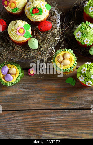 different types of Easter desserts, food closeup Stock Photo