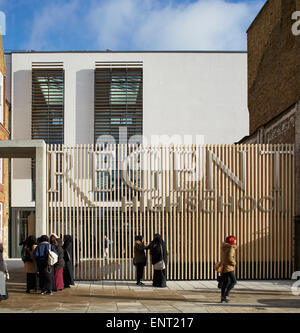 Entrance gate on Chalton Street with school's signage. Regent High ...