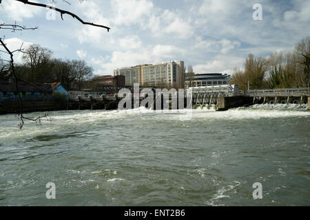 The Weir at Caversham Lock, Reading, Berkshire -1 Stock Photo