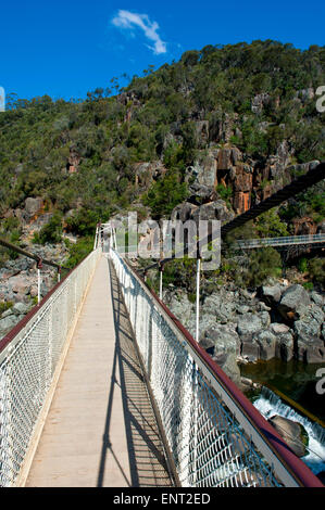 Suspension bridge over the Cataract gorge, Launceston, Tasmania, Australia Stock Photo