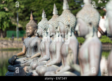 Buddha Statues at Seema Malakaya Meditation Centre, Colombo, Sri Lanka Stock Photo