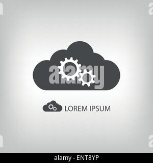 Grey cloud with gear wheels Stock Vector