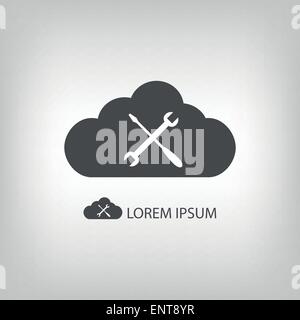 Grey cloud with settings sign Stock Vector