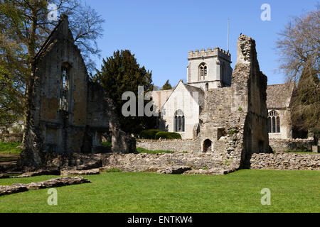 Ruins of Minster Lovell Hall (built in the 1440's), Minster Lovell, near Witney, Cotswolds, Oxfordshire, England, United Kingdom Stock Photo