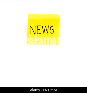 post it write news word on a white background Stock Photo