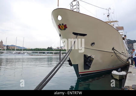 Luxury yacht, La Sultana passengers ship in Port of Malaga, Andalusia, Spain. Stock Photo