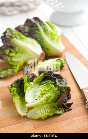 the red lettuce on kitchen table Stock Photo
