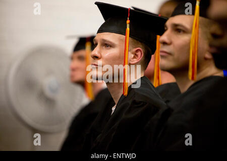 Graduation ceremony of inmates at the maximum-security Darrington Unit prison in Rosharon, Texas. Stock Photo