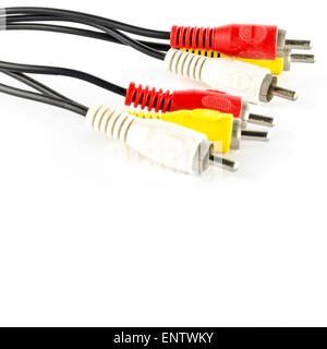 av cable use for television on a white background Stock Photo