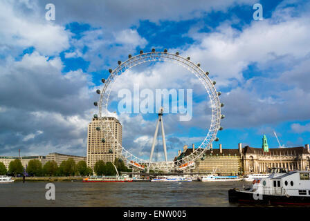 The London Eye, River Thames, London, UK. Stock Photo