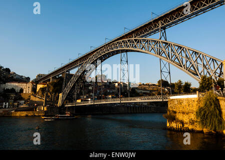 Dom Luis I bridge, Ponte de Dom Luís I, Ponte Luís I, Douro river, Porto. Oporto. Portugal Stock Photo