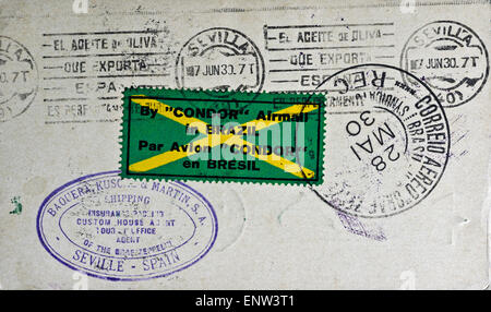 Brazilian philatelic first flight cover of the Graf Zeppelin airship ...