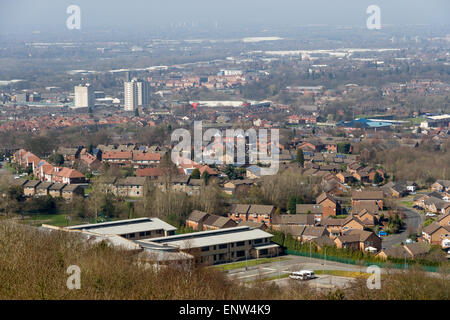 View over Stockport from Werneth Low Country Park, Greater Manchester Stock Photo