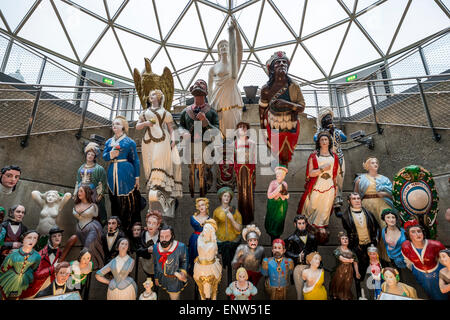 Figureheads on display at the Cutty Sark, a British Clipper ship and now a permanent museum in Greenwich, England Stock Photo