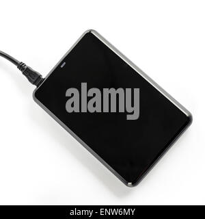 black external harddisk on a white background Stock Photo