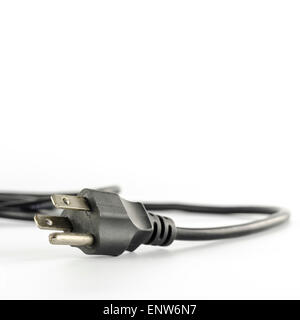 computer power plug cable on a white background Stock Photo