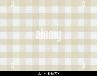 checkered brown tablecloth or fabric texture Stock Photo