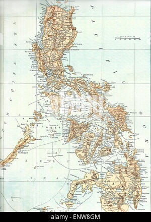 Map of Philippine Islands at the time of the Spanish American War Stock Photo