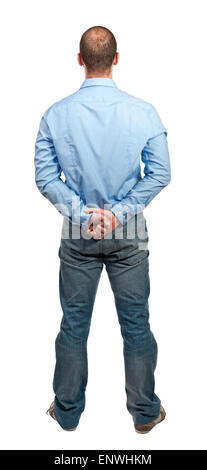 man back view isolated on white background Stock Photo