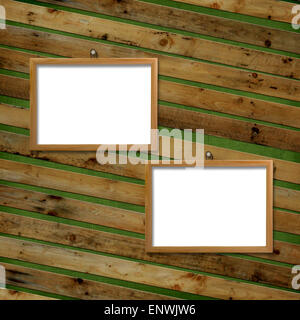 Two  Wooden frameworks for portraiture on the abstract background Stock Photo