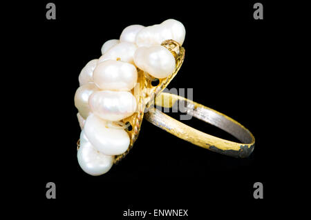 Jewellery ring isolated on the black background Stock Photo