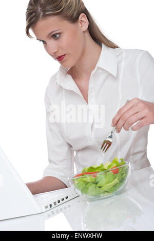 Healthy lifestyle series - Woman having lunch break Stock Photo