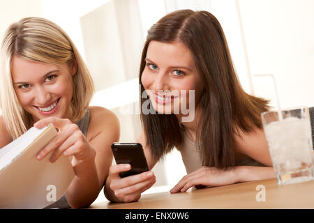 Student series - Two smiling students enjoying free time Stock Photo