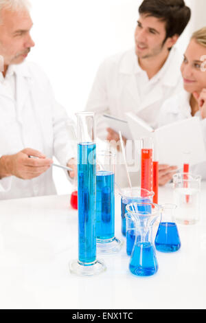 Team of scientists in laboratory - medical research Stock Photo
