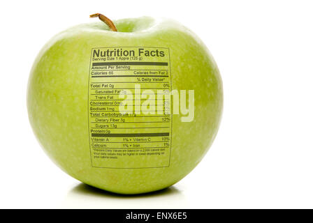 Apple Nutrition Facts Stock Photo