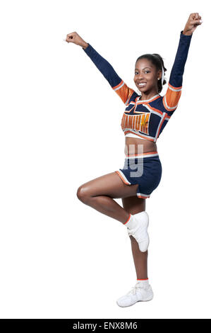 Black Girl Cheerleader Stock Photo