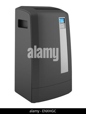 black standing air conditioner isolated on white Stock Photo