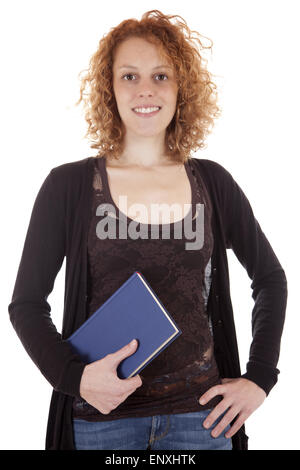 Attraktive Studentin mit Buch Stock Photo