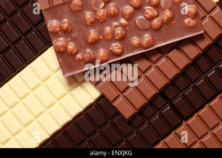 Verschiedene Sorten Schokolade Stock Photo