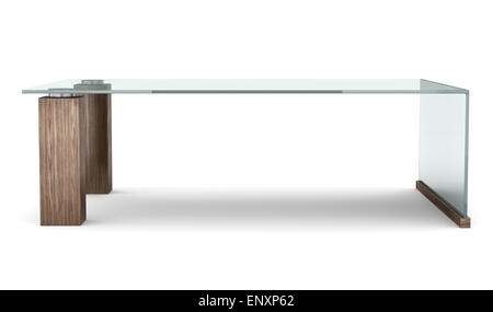 modern glass table isolated on white background Stock Photo