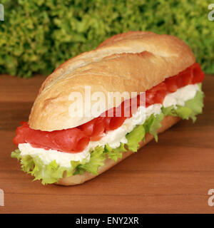 Frisches Sandwich mit Lachs Stock Photo