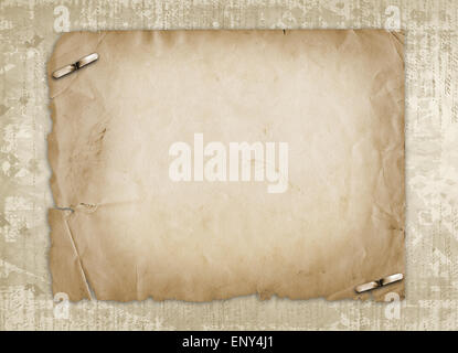 Grunge alienated paper design in scrapbooking style on the abstract background Stock Photo