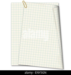 Grunge notebook. A writing-book in a section with golden clip and red ribbon Stock Photo