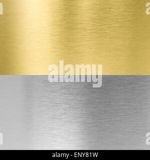 silver and gold stitched metal textures Stock Photo