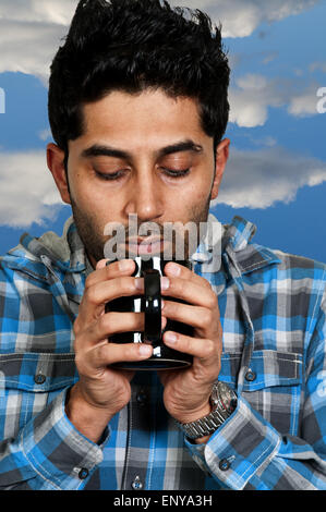 Man Drinking Coffee Stock Photo