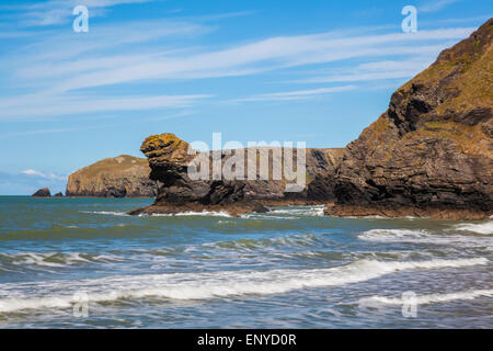 Llangrannog Beach, Ceredigion, Cardigan, West Wales, U.K. Stock Photo