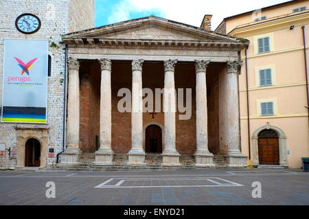 Minerva Temple Assisi Italy Tuscany Umbria IT EU Europe Stock Photo